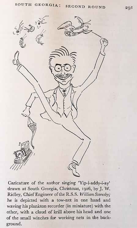 Caricature of Hardy dancing